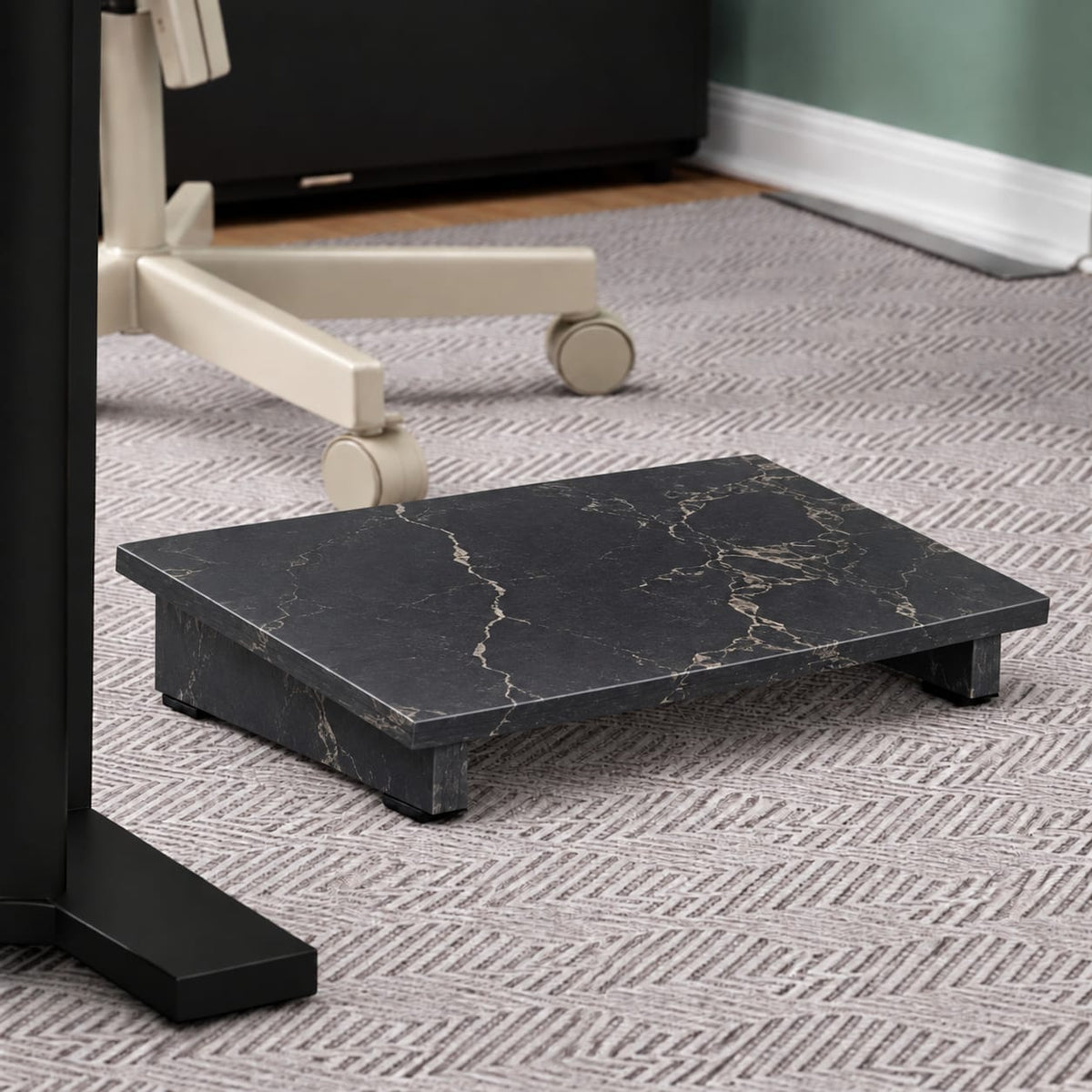 Wooden Footrest in Black Marble — footrest by HeavenCraft