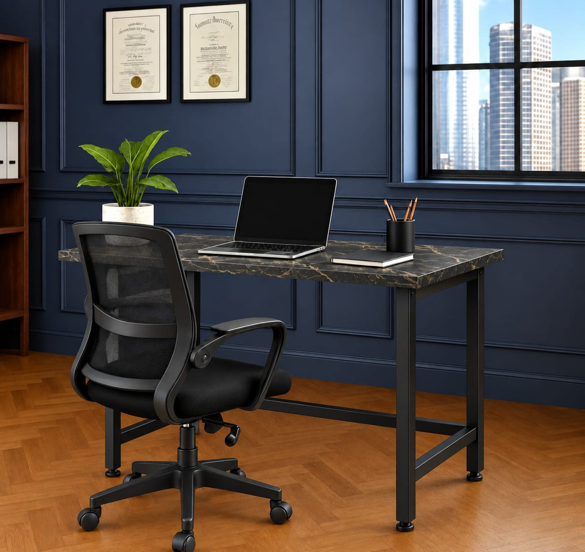 Exquisite Folding Table in Black Marble — folding table by HeavenCraft