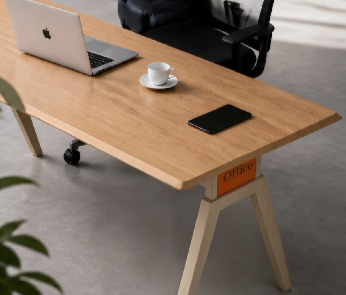Imperium Executive Table in Beige+Wooden Teak, view 2