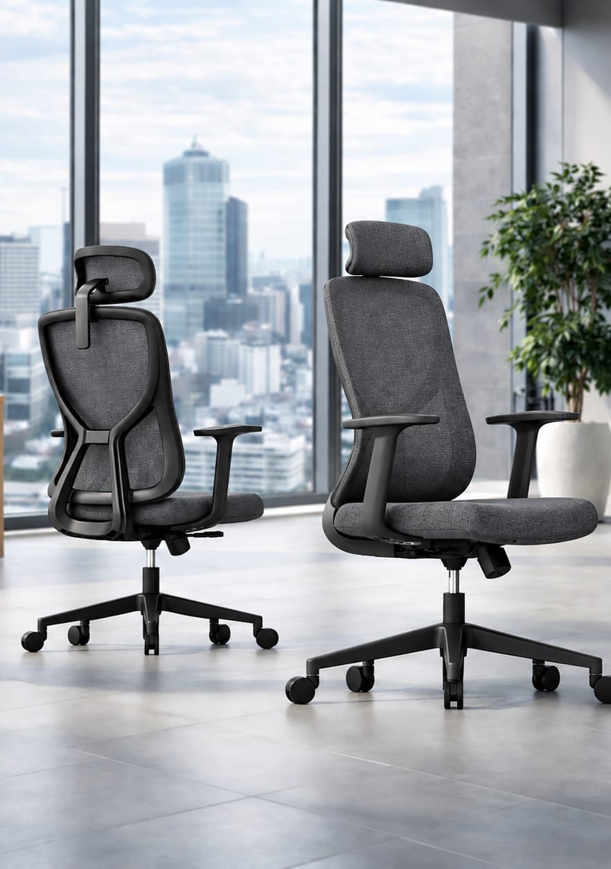 Pointer Performance Mesh Chair in Black-Dark Grey, view 2