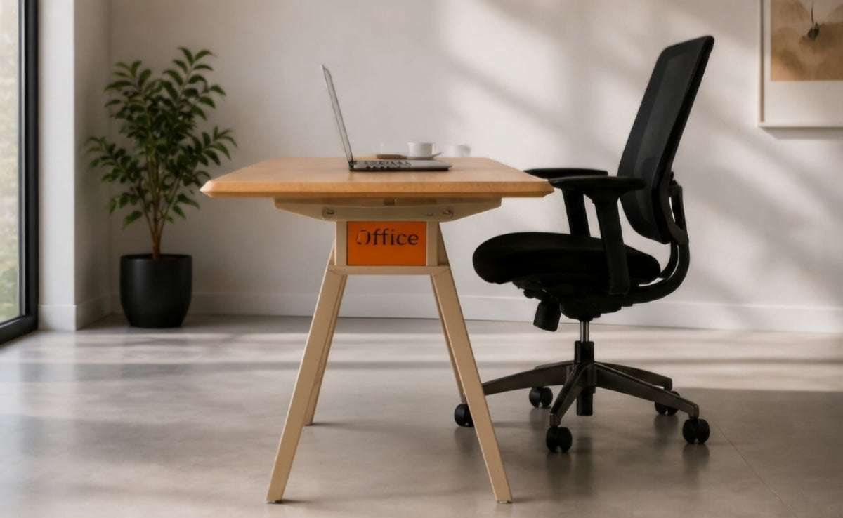 Imperium Executive Table in Beige+Wooden Teak, view 3