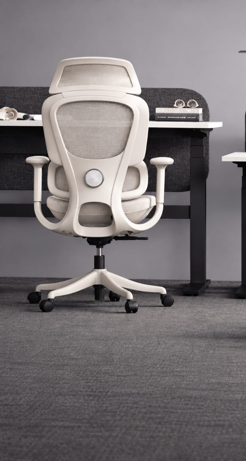 Xyron Mesh Chair in White, view 3