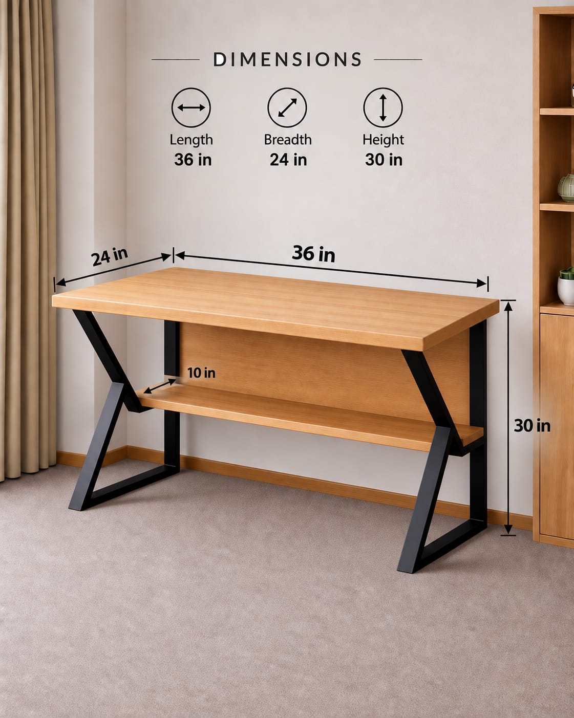 Zenvy Study Table, view 3