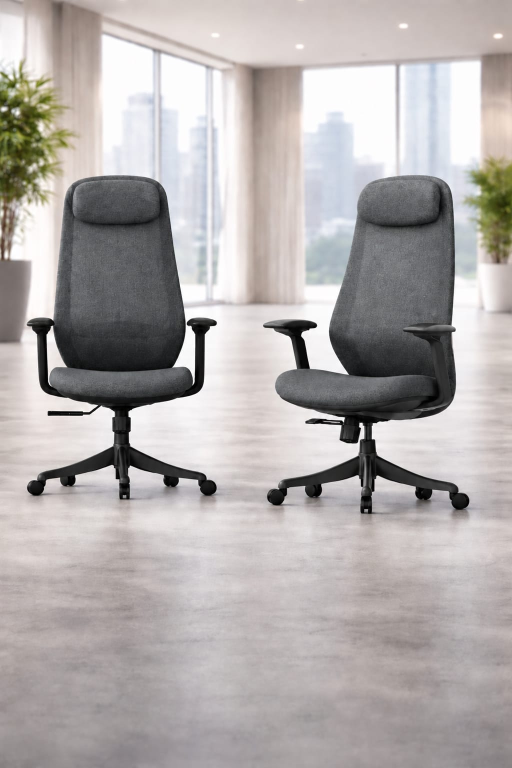 Luxor Performance Mesh Chair in Black-Dark Grey, view 3