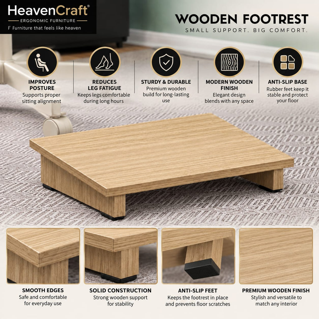 Wooden Footrest in Wooden Teak, view 4