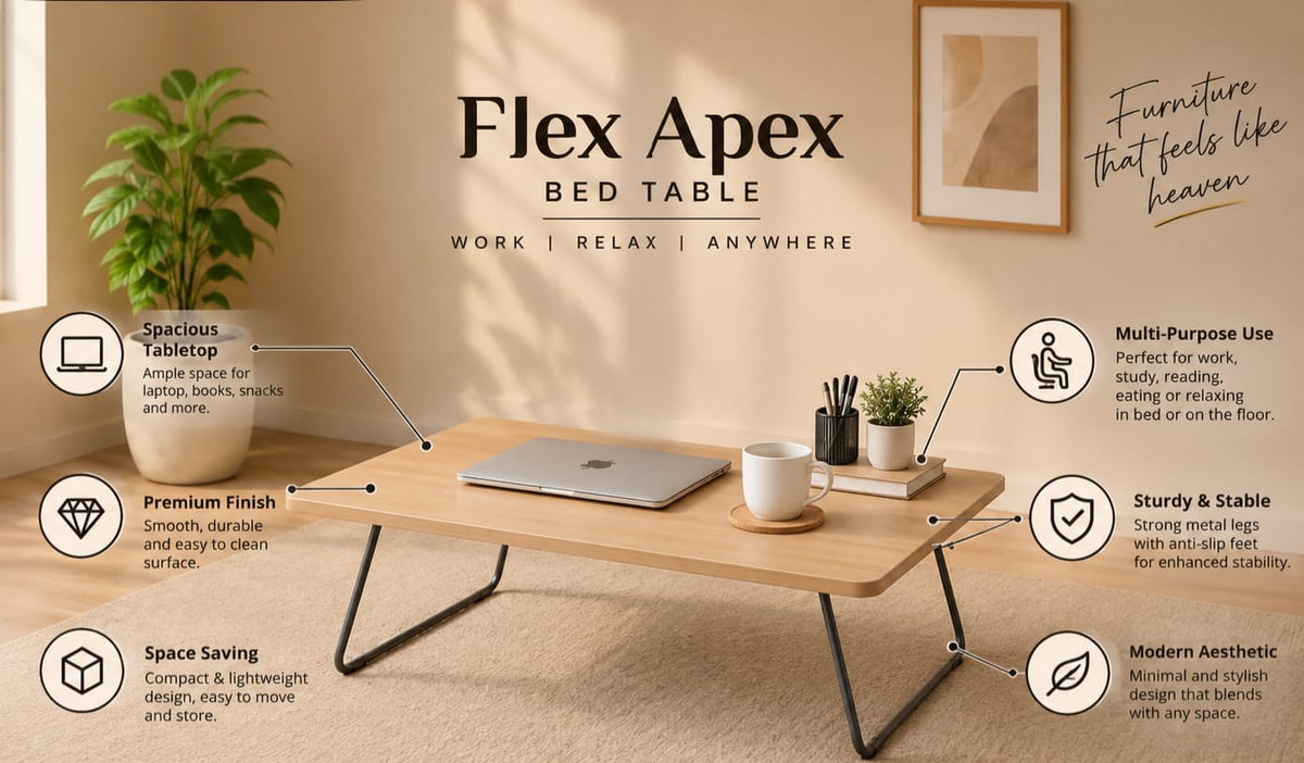 Flex Apex Bed Table in Wooden Teak, view 5