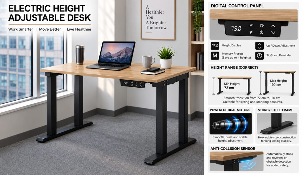 Movix Height Adjustable Table, view 5