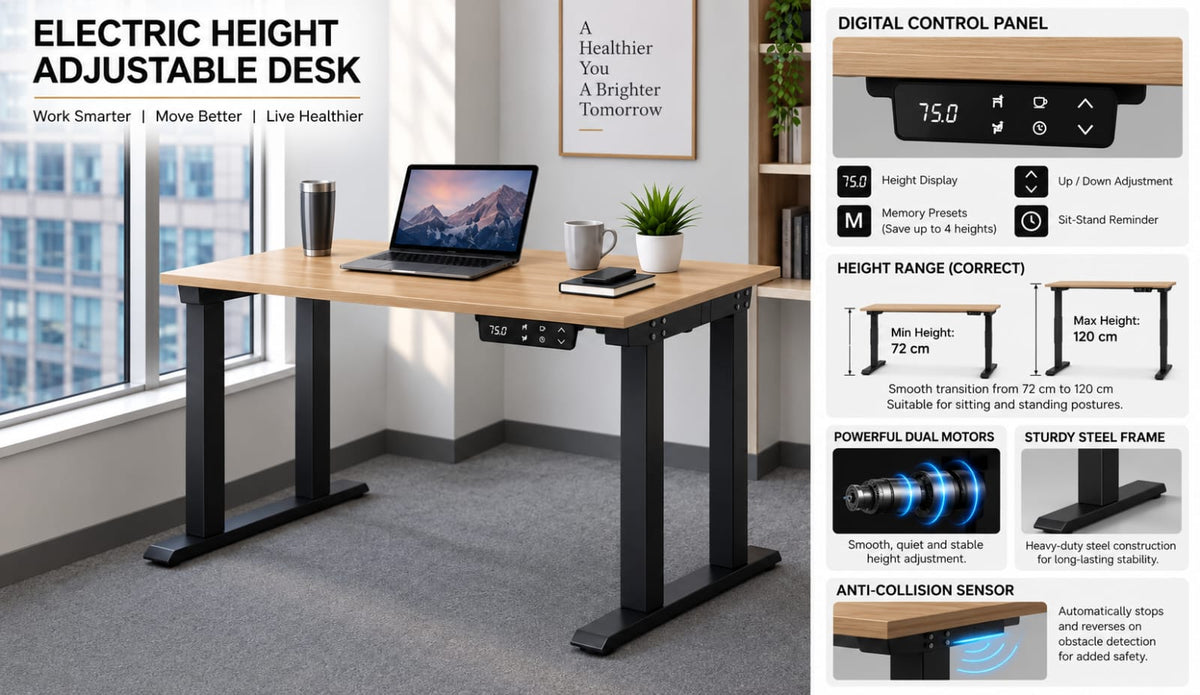Movix Height Adjustable Table, view 5