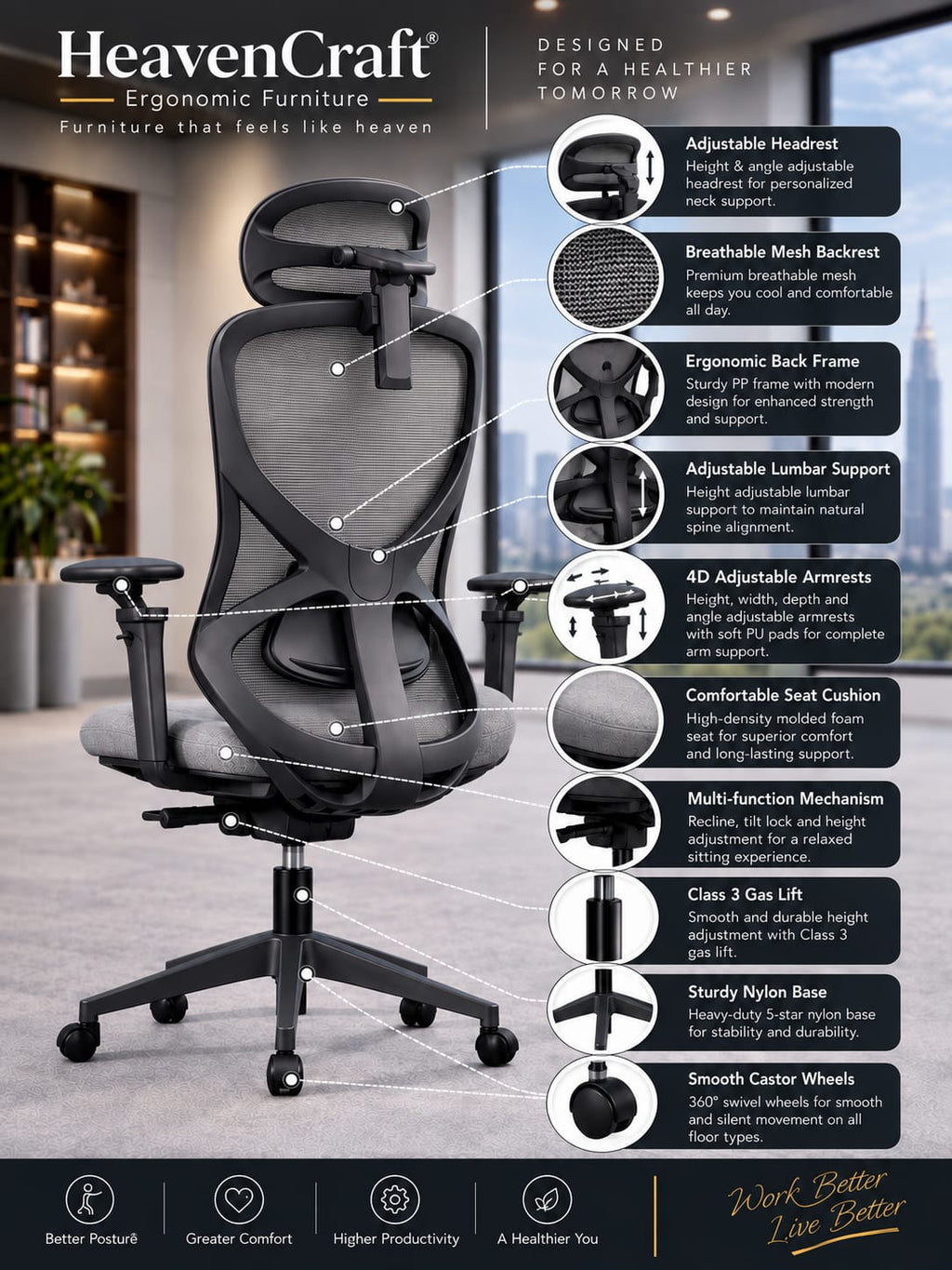 Neuro Mesh Chair, view 6